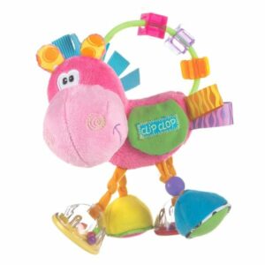 Sjov og farverig rangle med hesten Clip Clop, fra PlayGro - Det perfekte legetøj til udvikling og stimulering af barnets sanser og griberefleks