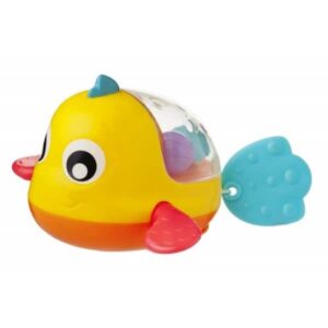 Sød, padlende badefisk fra PlayGro. Perfekt aktivitetslegetøj til at gøre badetid dét sjovere