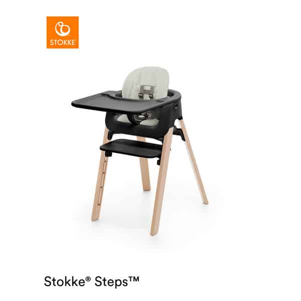 Stokke® Steps™ Højstol - Black/Natural | Minierne.dk